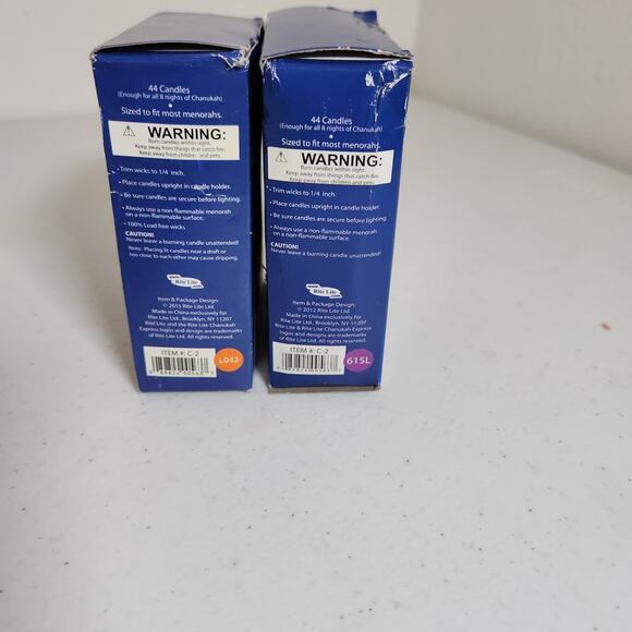 Rite Lite Chanukah Candles 2 Boxes of 44 Candles Multi Color of Candles Unused - Picture 4 of 6